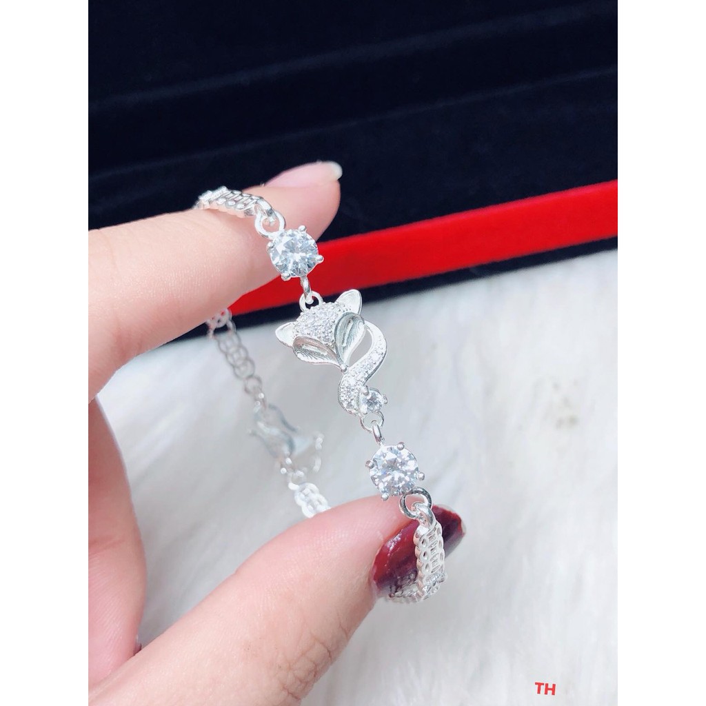 Lắc tay hồ ly thân kim tiền LINH MIU SILVER