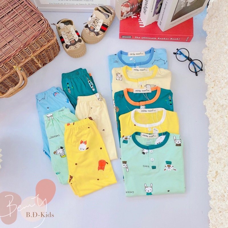 Minky mom dài tay cho bé ❤️ freeship ❤️ đồ ngủ thun lạnh cho bé trai bé gái