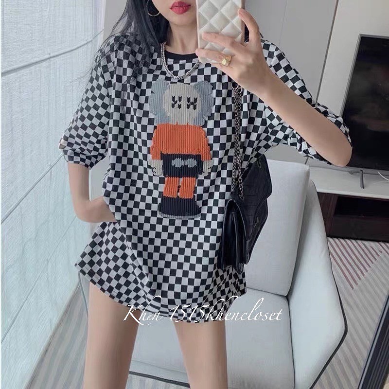 Áo phông bàn cờ áo thun doremon bearick