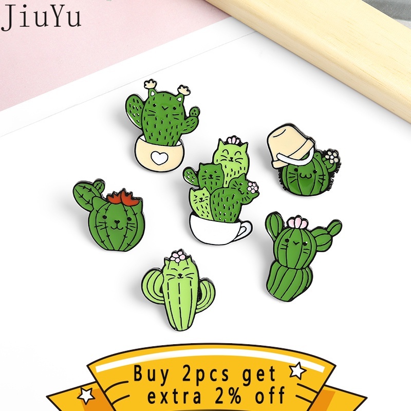 Ghim Cài Áo Tráng Men Hình Chậu Cây Xương Rồng Hoạt Hình Dễ Thương Làm Quà Tặng Cho Bạn Bè Nghệ Thuật Desig