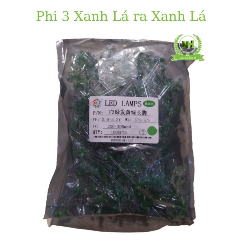 Gói 1000 chiếc Led đủ mầu (Đỏ, Vàng, Xanh Lá , Xanh Dương) 2.0-3.2VDC Loại Tốt