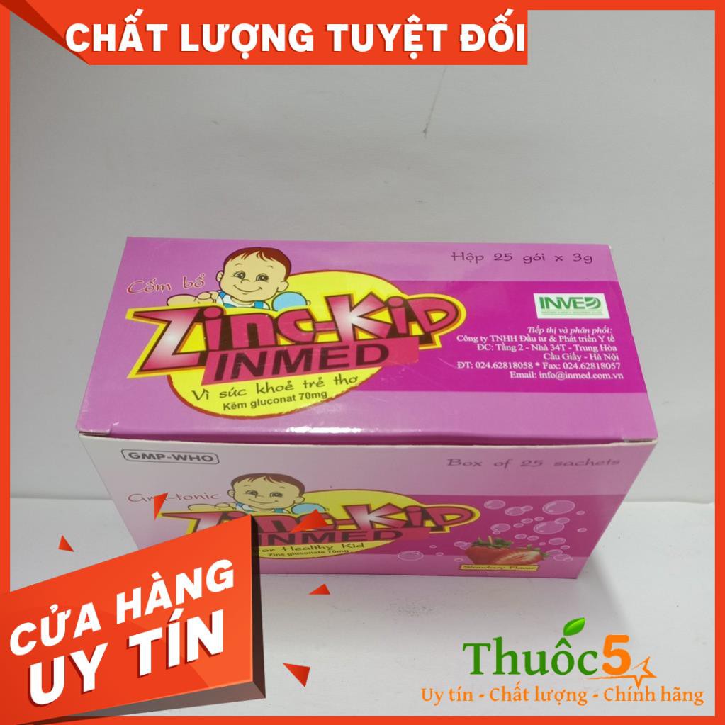 [GIÁ GỐC] Zinc-Kid Inmed cốm bổ sung kẽm cho trẻ, hộp 25 gói x 3g