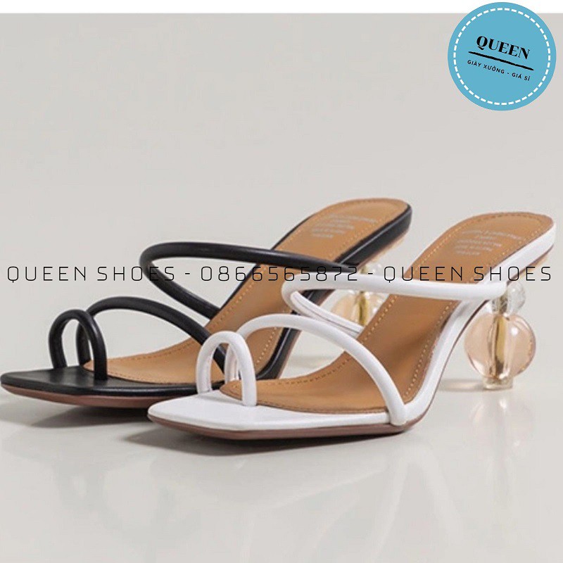 Giày sandal cao gót nữ, guốc nữ gót nhọn 7 phân quai mảnh xỏ ngón - SD29