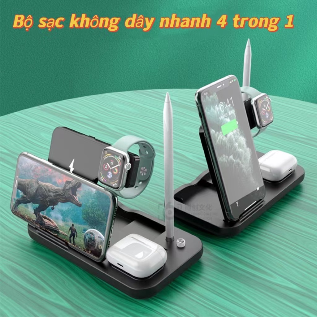 Đế Sạc Nhanh 4 Trong 1 15w Cho táo Watch 6 5 4 3 2 For IP11pro Max11 X Xs Xr Xs