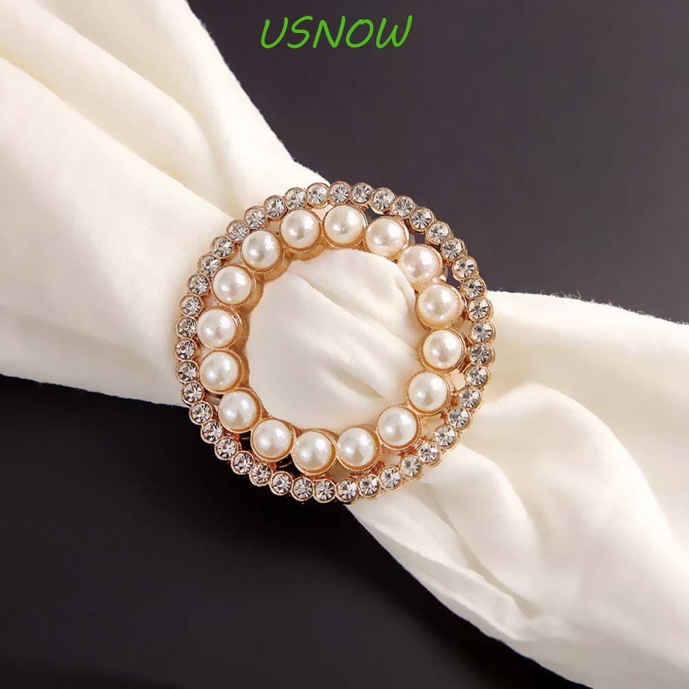 Khóa Cài Khăn Choàng Ba Vòng Đính Ngọc Trai Thanh Lịch Thời Trang|Nhẫn Khăn Choàng Cổ