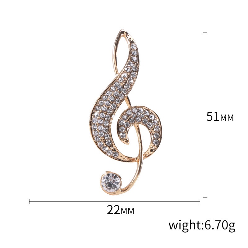 Trâm Cài Áo Hình Nốt Nhạc Đính Đá Thời Trang Cho Nữ