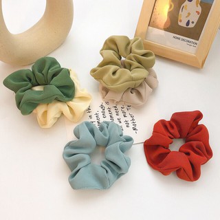 Buộc Tóc Scrunchies Màu Trơn Vintage Mẫu Mới Xinh Xắn TY017