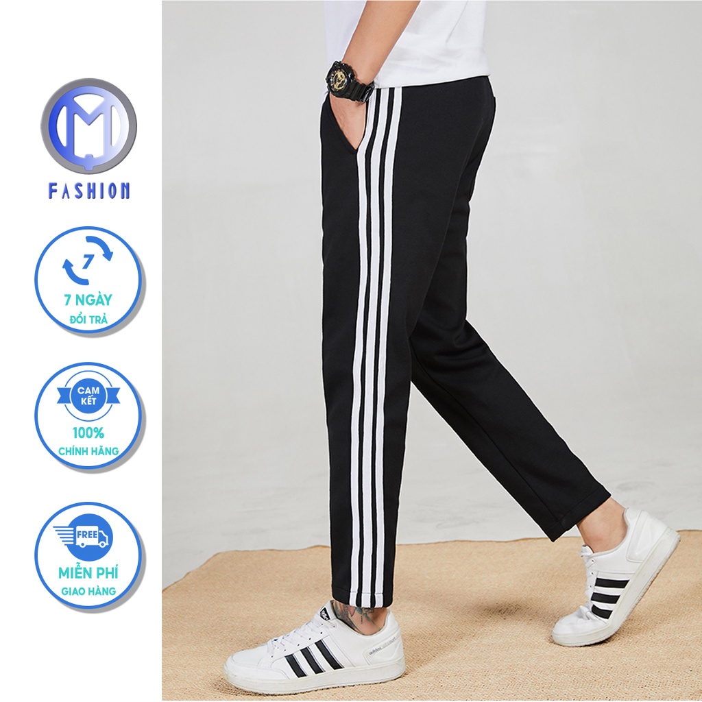 Quần dài Nam 3 sọc M Fashion cao cấp chất thun mịn mát form ôm chất đẹp DN01