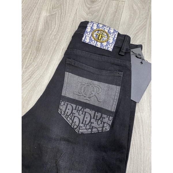 Quần bò dior trơn check túi mông sc 1548-3306, quần jean nam đen trơn phối túi dior chất đẹp, Bin Store