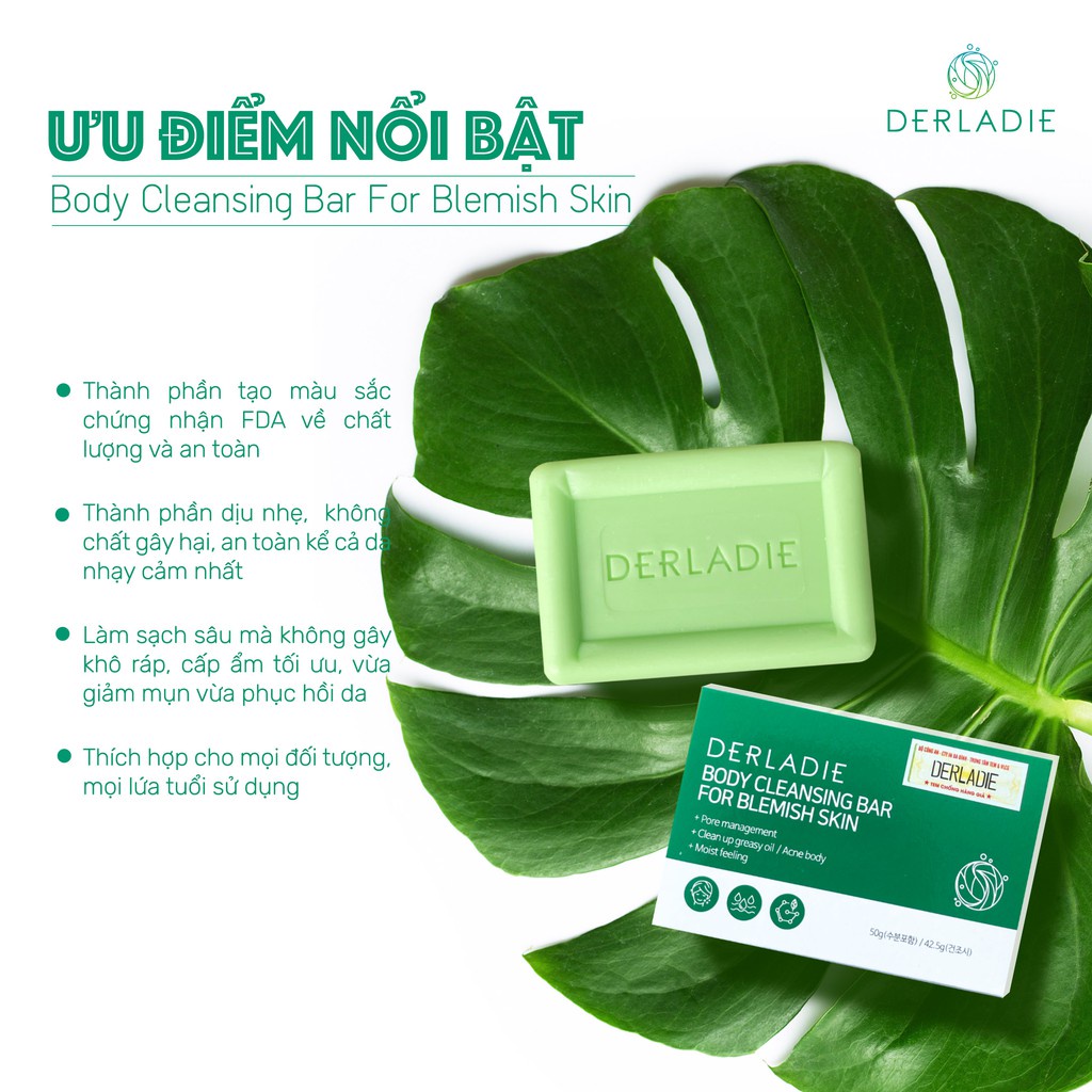 Xà Phòng Cơ Thể Derladie Body Cleansing Bar For Blemish Skin (50g)