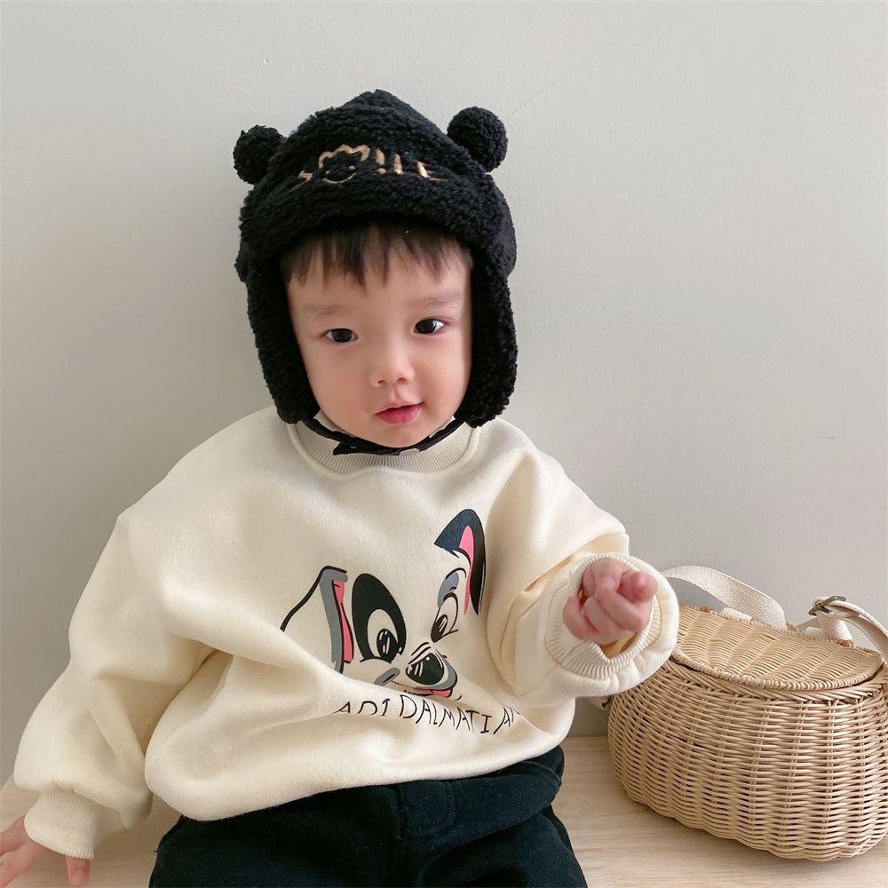 Mũ Len Lông Cừu Màu Trơn Giữ Ấm Tai Cho Bé 2-8 Tuổi