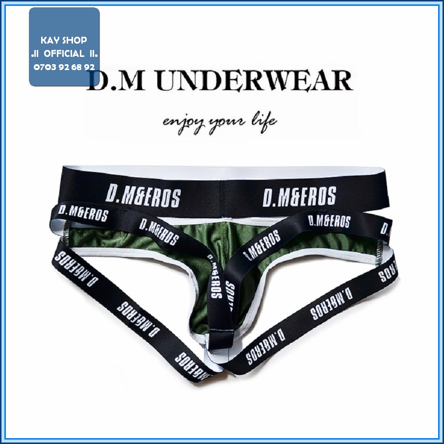 Quần lót nam jockstrap sexy DM dây co dãn ôm mông - Quần sịp nam quyến rũ khoe mông căng dây chéo