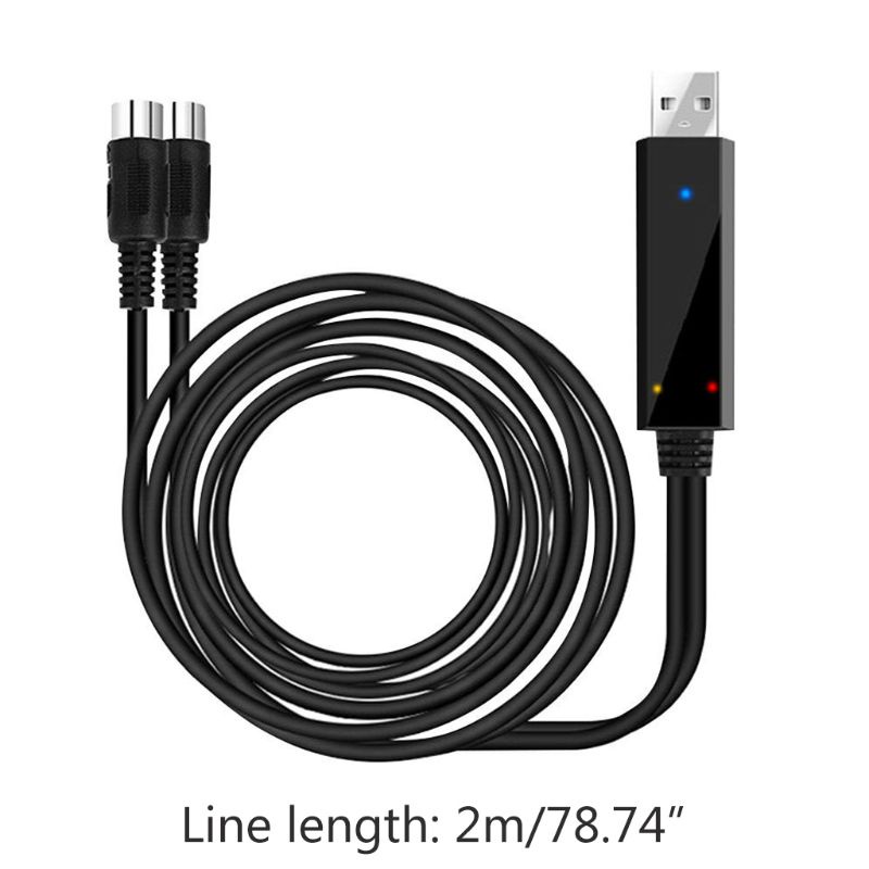 Dây Cáp Nối Bàn Phím Máy Tính Qua USB MIDI Dài 2M