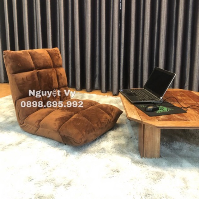 Ghế bệt tựa lưng màu nâu loại 1 vỏ nhung cực mịn mát và dày dặn