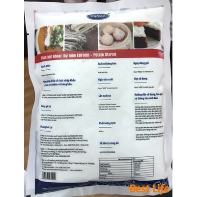 Tinh bột khoai tây nhãn hiệu EUFOOD 400g nguyên liệu nấu món súp khai vị