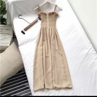 Váy chun ngực 2 dây dáng dài 2018
