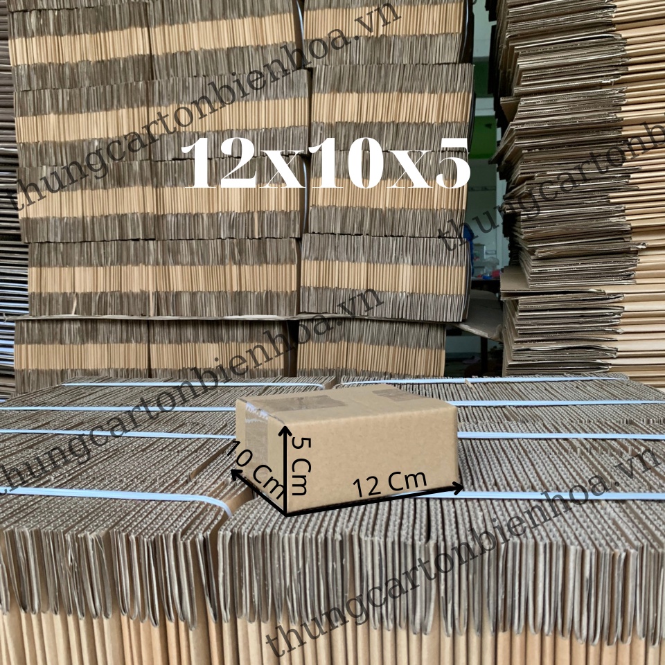 100 Hộp Giấy 12x10x5 - Hộp Sóng C Dày, Cứng