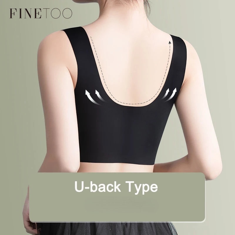 Finetoo L-3XL Áo Ngực Không Đường May Cổ Chữ V Khoét Sâu Màu Trơn Phối Ren Gợi Cảm Cho Nữ Cỡ L-3XL