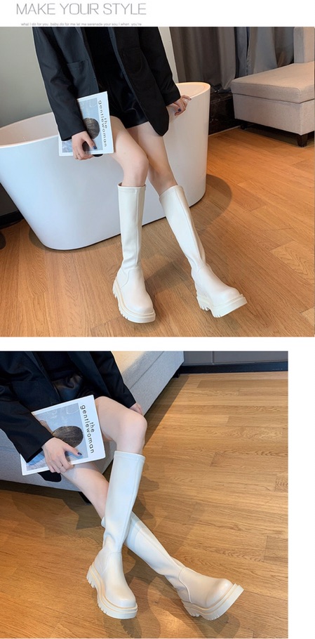 [Có Sẵn] Boots lửng cổ cao ulzzang da mềm ôm chân không khoá đế cao 5cm | WebRaoVat - webraovat.net.vn