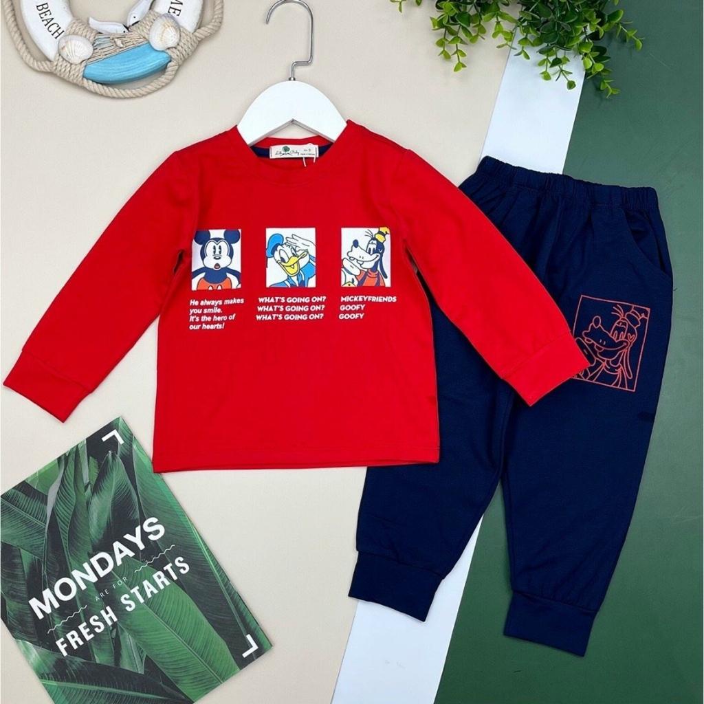 Bộ thu đông bé trai, đồ bộ bé trai, chất cotton mềm mát, size 2-8 - SUNKIDS