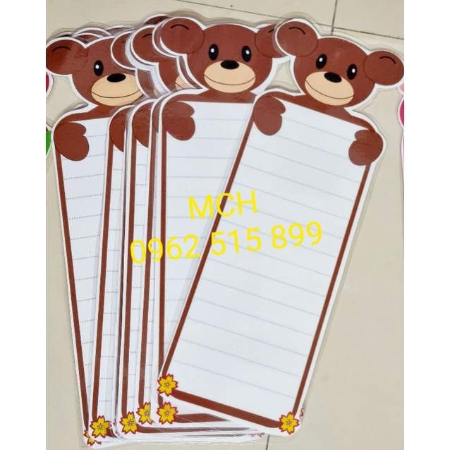 Thẻ từ hình thú dọc ngộ nghĩnh Size 1/2 A3, 1/2 A4