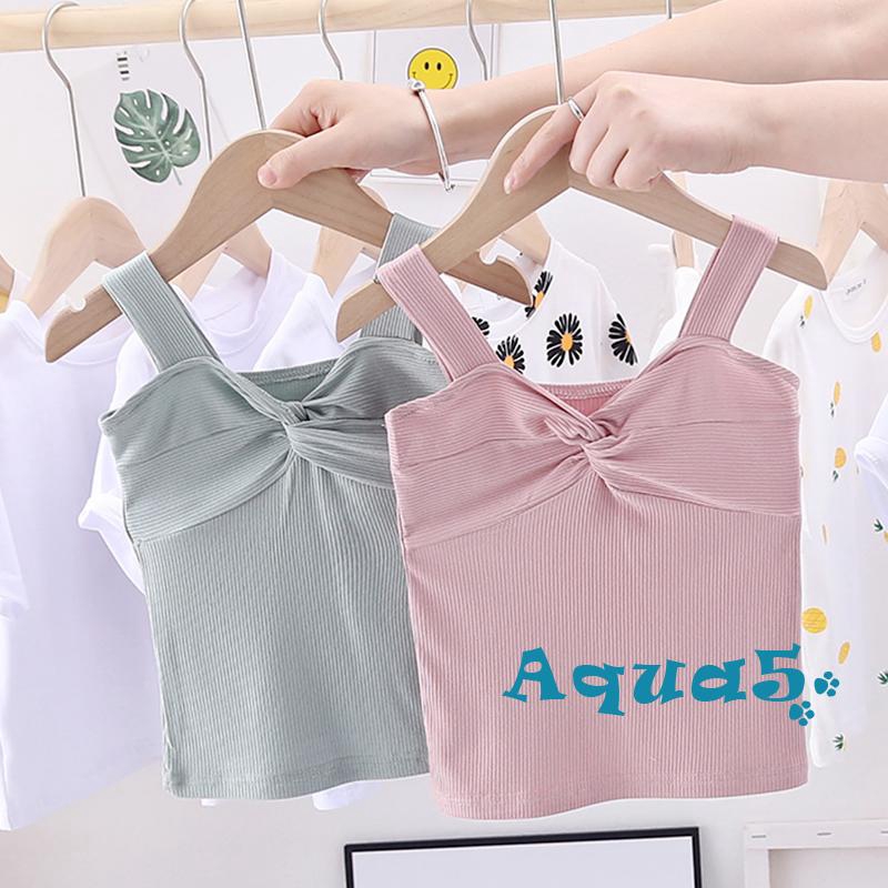 Bộ Áo Sát Nách Đính Nơ + Quần Short Cho Bé Gái