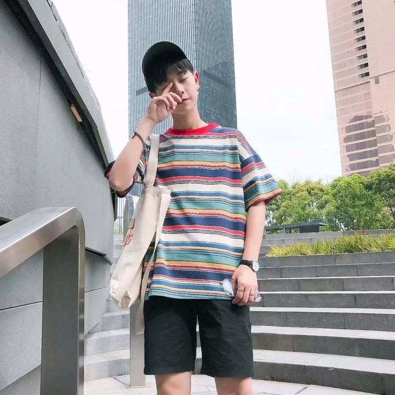 Áo thun ngắn tay kẻ sọc thời trang mùa hè