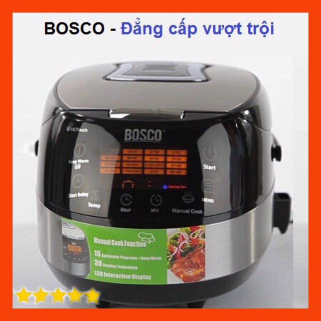 [HÀNG CHÍNH HÃNG] Bảo hành 12 Tháng Nồi cơm điện tử thông minh 17 chế độ nấu Bosco 3D BMC900X Hàn Quốc