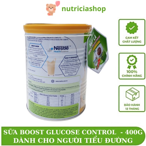 Sữa Boost Glucose Control 400g dành cho người tiểu đường