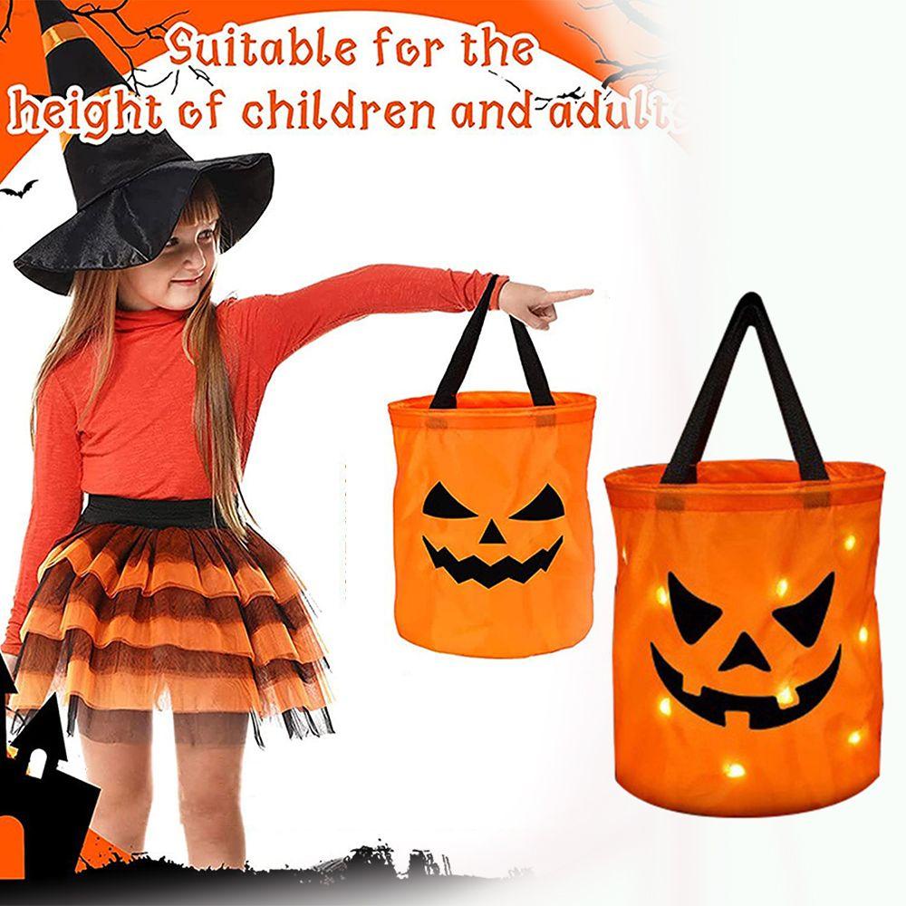 LAKAMIER Túi Đựng Kẹo Halloween Có Đèn LED Độc Đáo