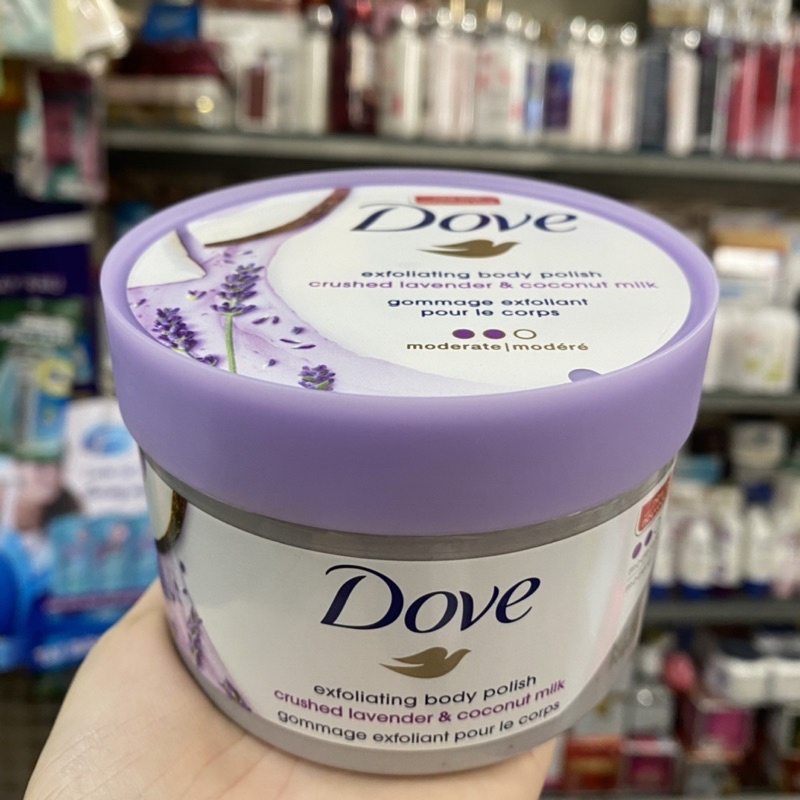 TẨY TẾ BÀO CHẾT DOVE EXFOLIATING BODY POLISH 298g Của Mỹ/ Lanvender/ Yến Mạch/ Lựu.