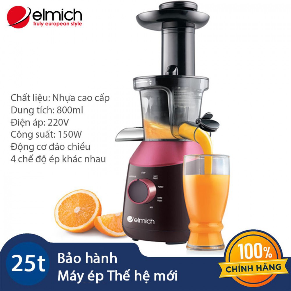 Máy Ép Trái Cây ELMICH JEE-1853 Với 4 chế độ ép khác nhau Ép tối đa đến 90% lượng nước có trong hoa quả so với loại khac