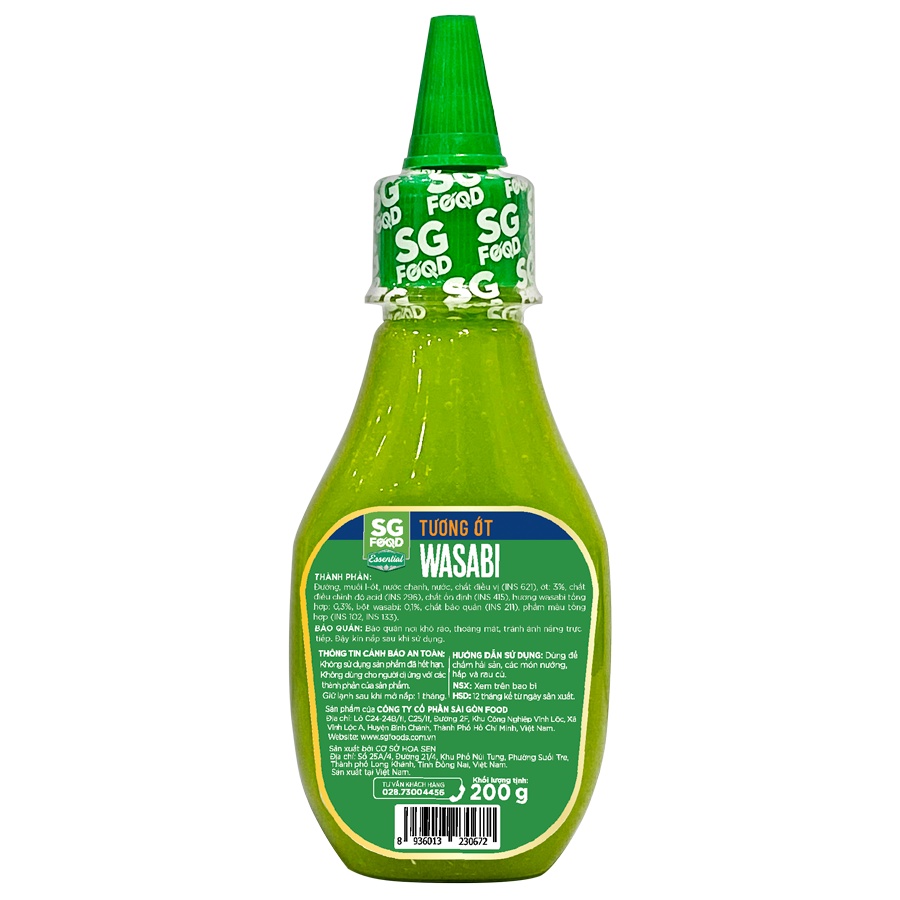 Tương ớt xanh Wasabi SG Food chấm hải sản thịt nướng 200g