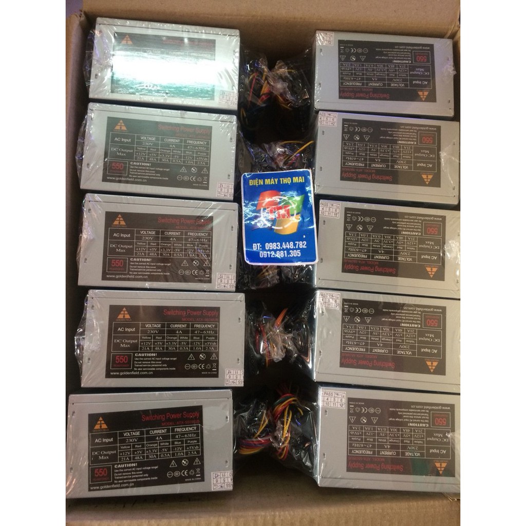 Nguồn Golden Field 550W, fan 12cm cam kết hàng chính hãng! Ảnh chụp thật