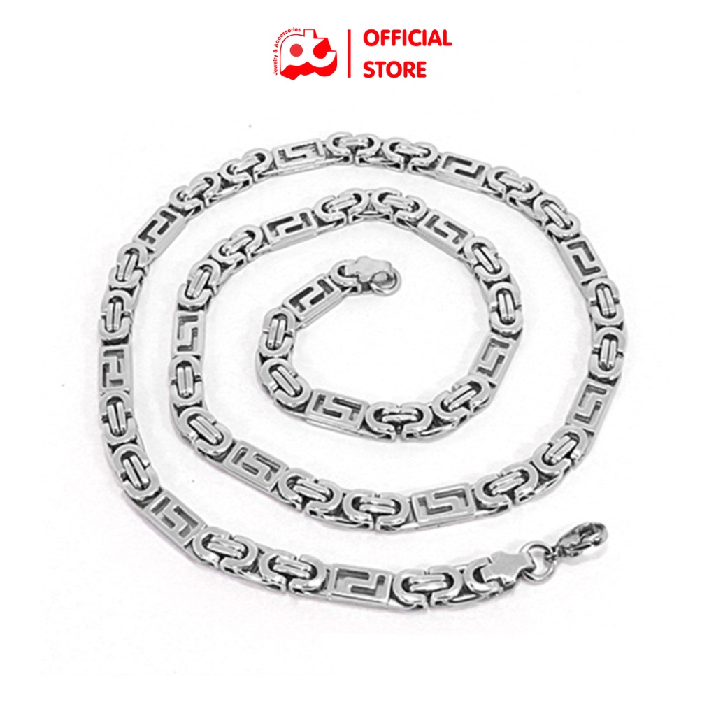 Dây chuyền xoắn nam titan cao cấp đẹp sang trọng thép không gỉ PT JEWELRY kích cỡ 8mm màu trắng PTDCNA44