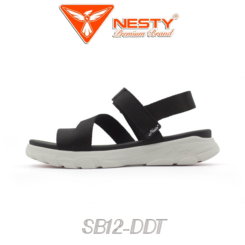 sandan Nam Nữ đen trắng- Giày Sandal NESTY SB12 DDT - Giày dép quai hậu ngang học sinh đi học xinh đẹp Xume Đà Nẵng