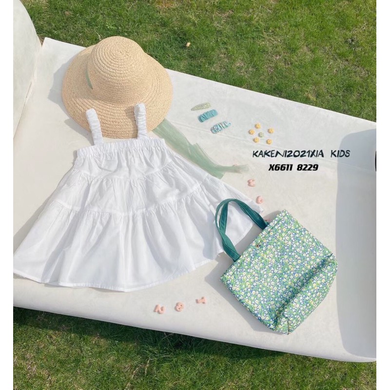 Váy đầm đi biển cho bé gái KAKENNI 2 dây chất thô cotton thoáng mát, dáng tiểu thư đáng yêu - HK KIDS (Mã 8229)
