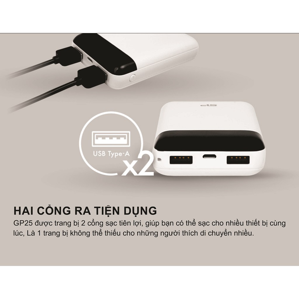 Pin sạc dự phòng Silicon Power - GP25 10.000mAh - Hàng chính hãng