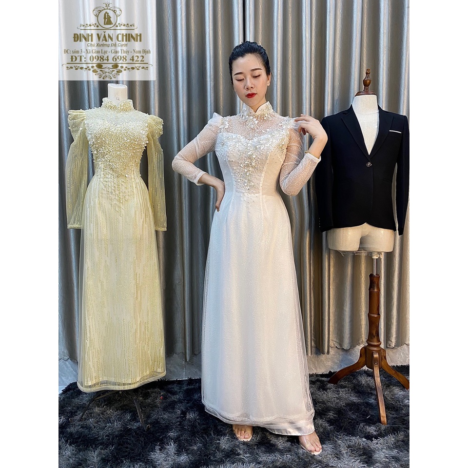 Áo cài kim sa cao cấp_Duy Chinh_ADKT0067_Tông Màu Trắng