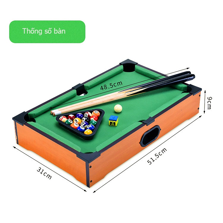 Bàn Bi A cỡ lớn, bàn bida Đồ Chơi Cho Trẻ Em và Người Lớn - Kích thước bàn bida 51 x31 x9.6 CM - Mặt bàn Nỉ