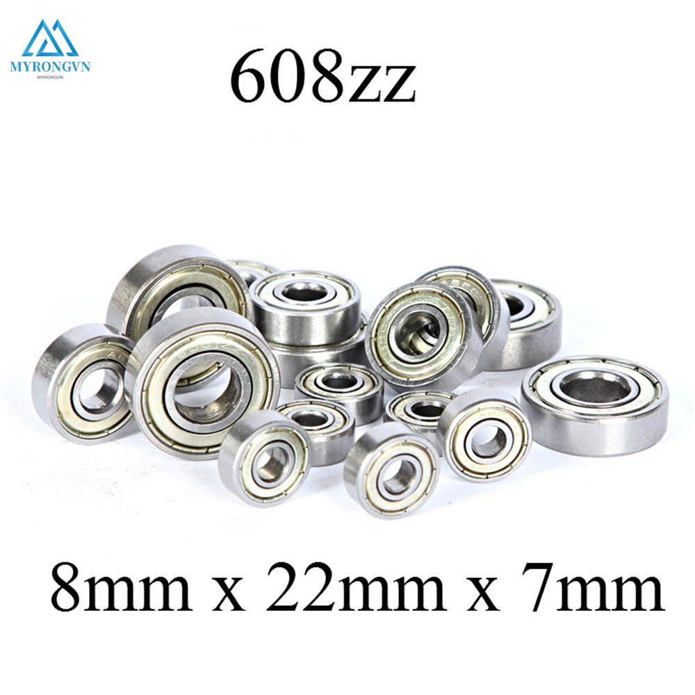 Set 10/ 20 vòng bi rãnh sâu 608zz bằng thép carbon sử dụng bền chống mòn cho ván trượt