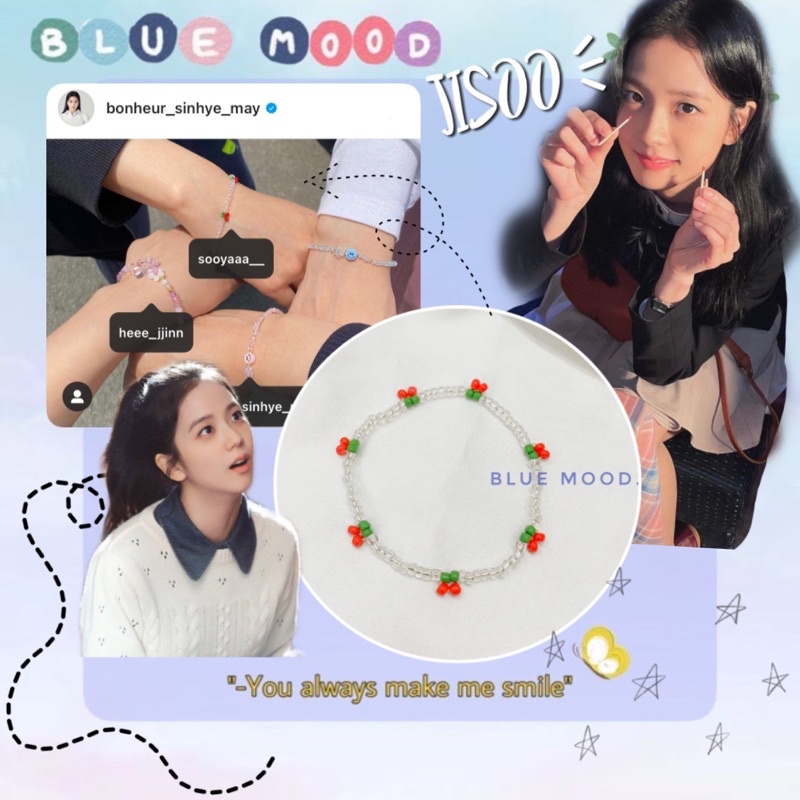 Vòng tay handmade hạt cườm Cherry Inspired Jisoo BP