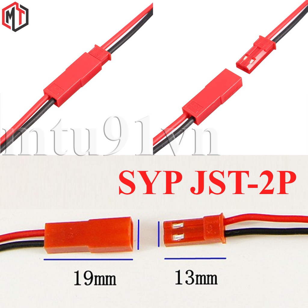Cáp JST 2P - đực cái tùy chọn 10cm / 20cm /30cm
