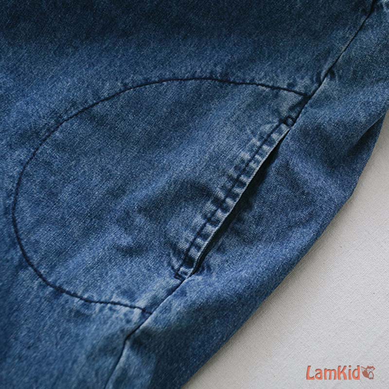 Yếm bò vintage cho bé gái từ 1,5-12 tuổi ATE035