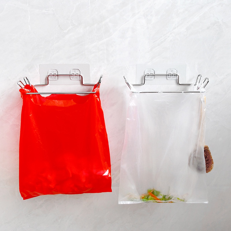 Giá treo túi đựng rác inox, Khung treo túi đựng rác inox 304, dán tường, tủ bếp siêu chắc