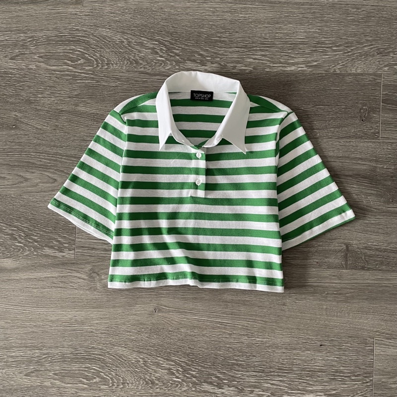 Áo croptop TS cổ polo 2M sọc KAMI | BigBuy360 - bigbuy360.vn