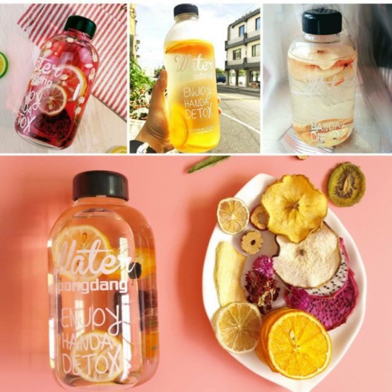30 Set Gói Trà Detox hoa quả sấy khô giảm cân, DETOX KOREA Tặng bình Pongdang 600ml (ảnh thật)