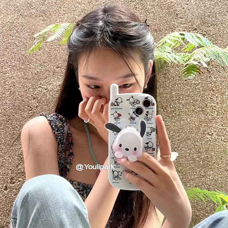 Giá Đỡ Điện Thoại Bằng Nhựa Họa Tiết Chú Chó Hoạt Hình Phong Cách Hàn Quốc Dễ Thương