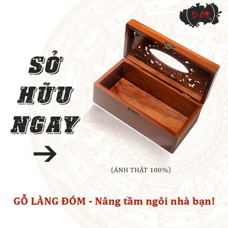 Hộp đựng giấy gỗ Hương chuẩn xịn thương hiệu Gỗ làng Đóm từ làng nghề Đồng Kỵ hàng bao đẹp