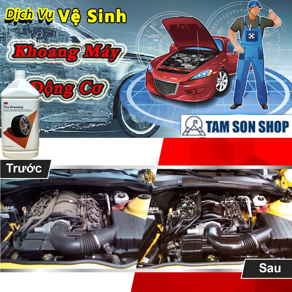 Bảo Dưỡng Khoang Máy Lốp Vỏ Xe Ô Tô 3M Tire Dressing 3.8L